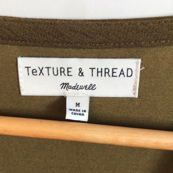 Madewell Texture & Thread Green Button Up Dress Medium - Picture 7 of 9